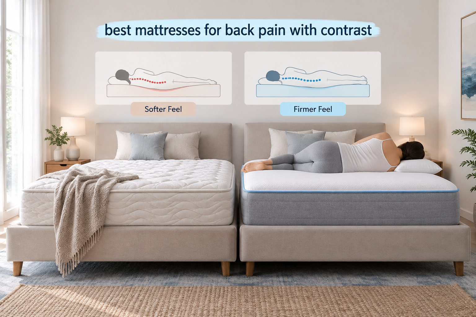 best mattresses for back pain with contrast
