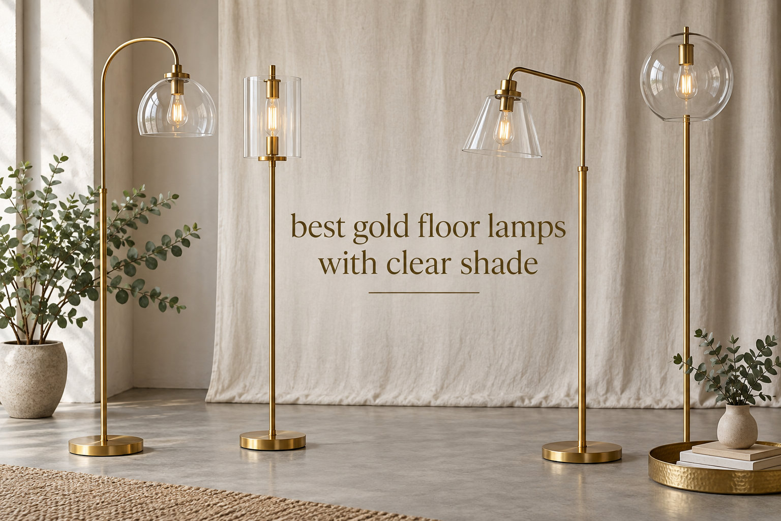 best gold floor lamps with clear shade