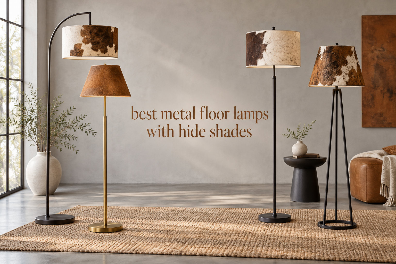 best metal floor lamps with hide shades