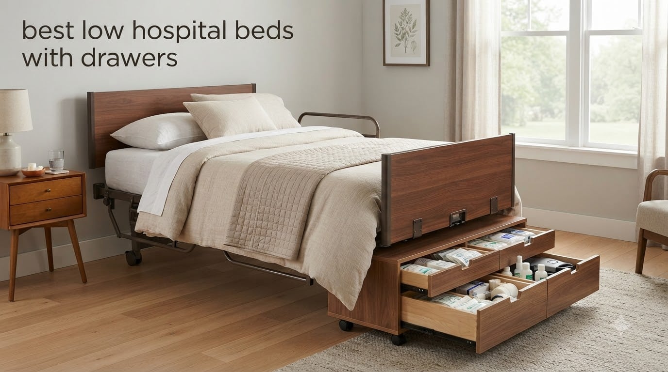 best low hospital beds with drawers