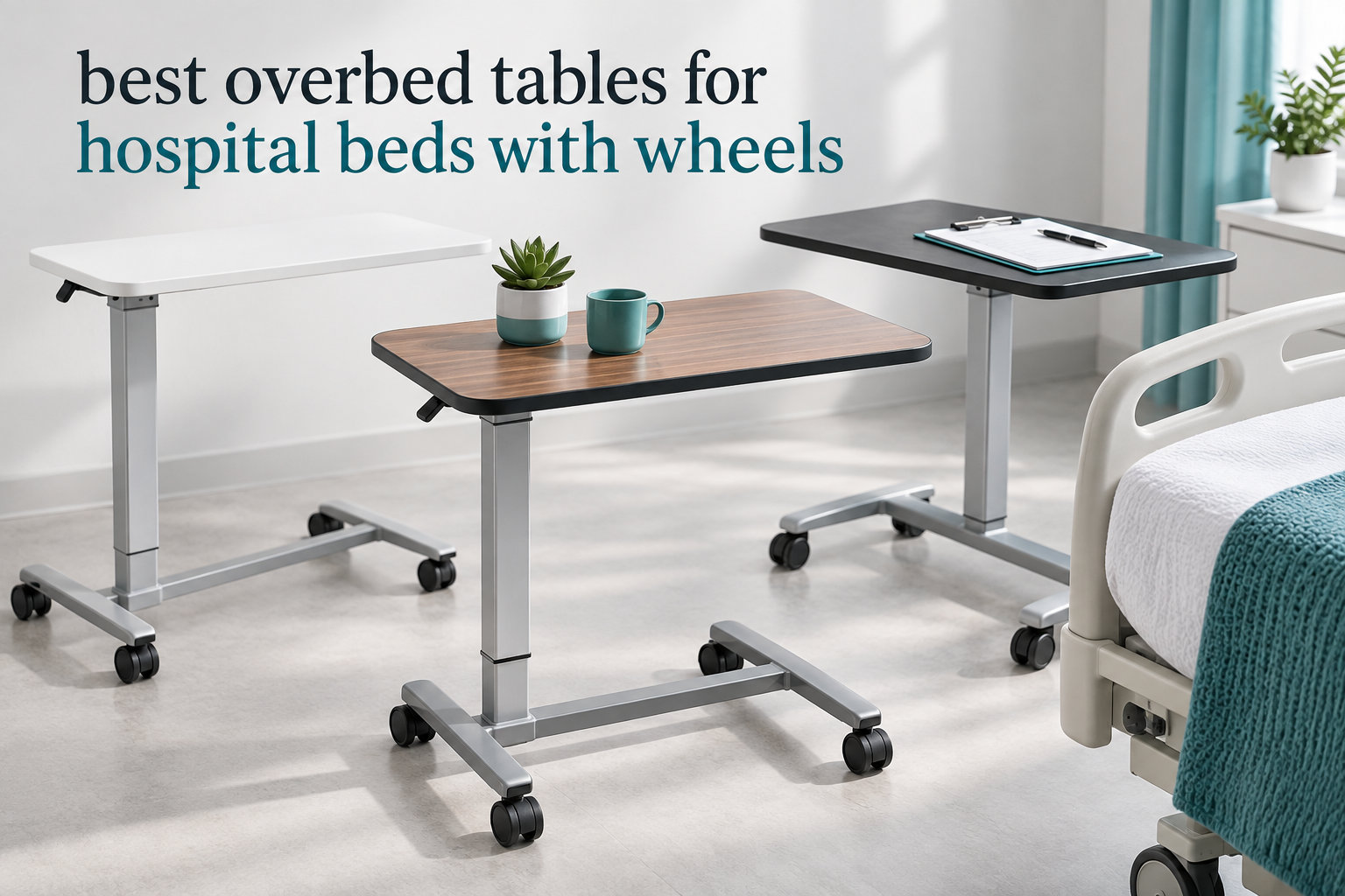 best overbed tables for hospital beds with wheels