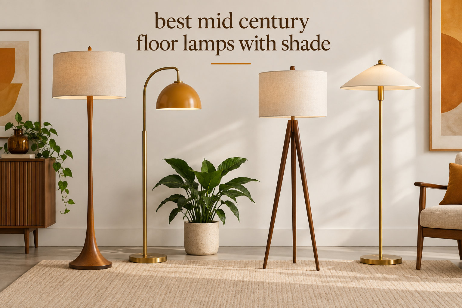 best mid century floor lamps with shade