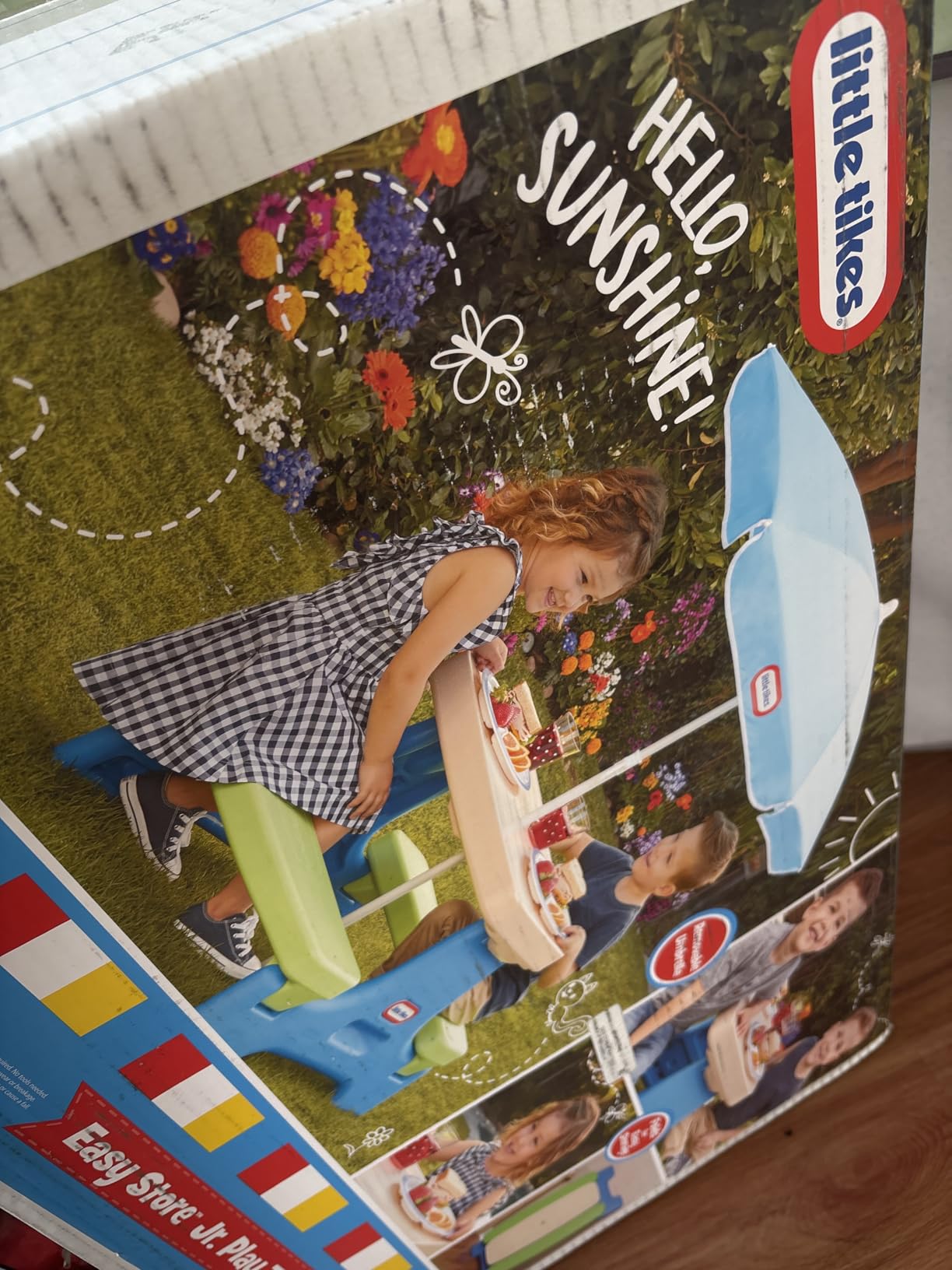 Little Tikes Easy Store Picnic Table with Umbrella, Multi Color, 42.00''L x 38.00''W x 19.75''H customer photo 2