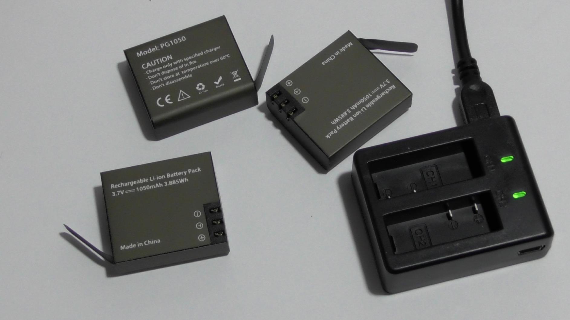 3 x 1050mAh Rechargeable Action Camera Battery&USB Dual Charger customer photo 2