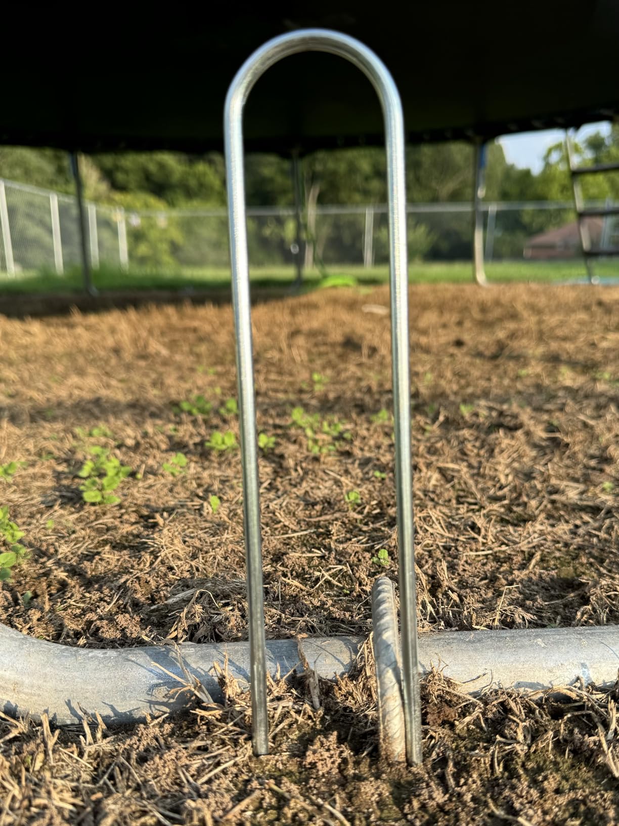 Eurmax USA 8-Pack U-Shape Ground Stakes,Rust-Proof Galvanized Steel Ground Anchors,Commercial Trampoline Stakes for High Winds,Secure Anti-Flip Tie Down for Soccer Goals,Swing Sets,Fences&Playsets customer photo 2