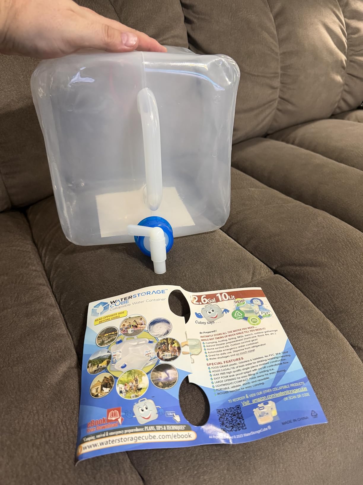 WaterStorageCube Collapsible Water Container with Spigot (2.6 Gal (2-Pack)) customer photo 1