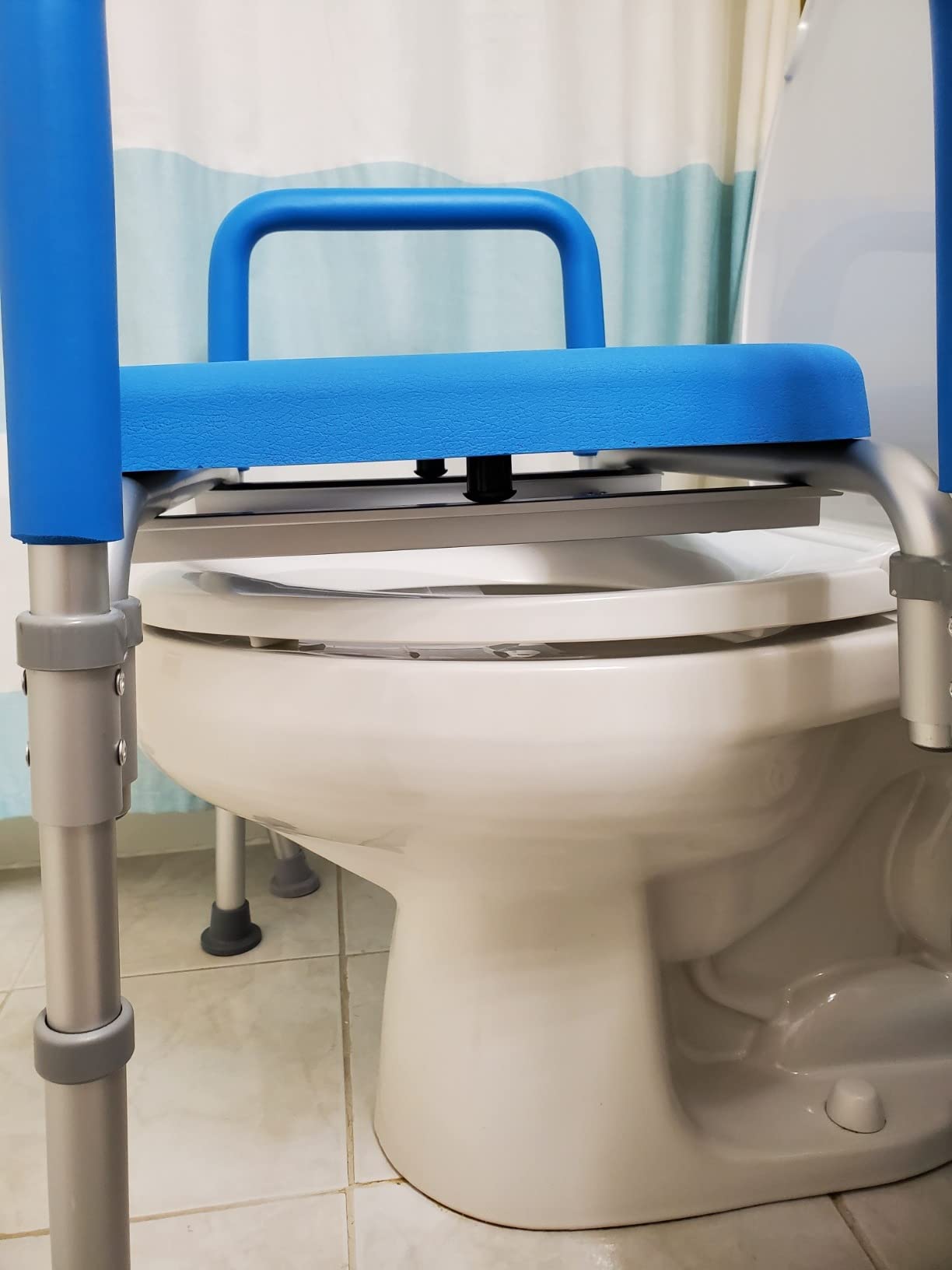 Ultimate Raised Toilet Seat with Handles, Padded, Armrests, Adjustable Height, Premium Elevated Toilet Seat for Elderly Bathroom Safety with Arms, Standard and Elongated Toilets customer photo 2