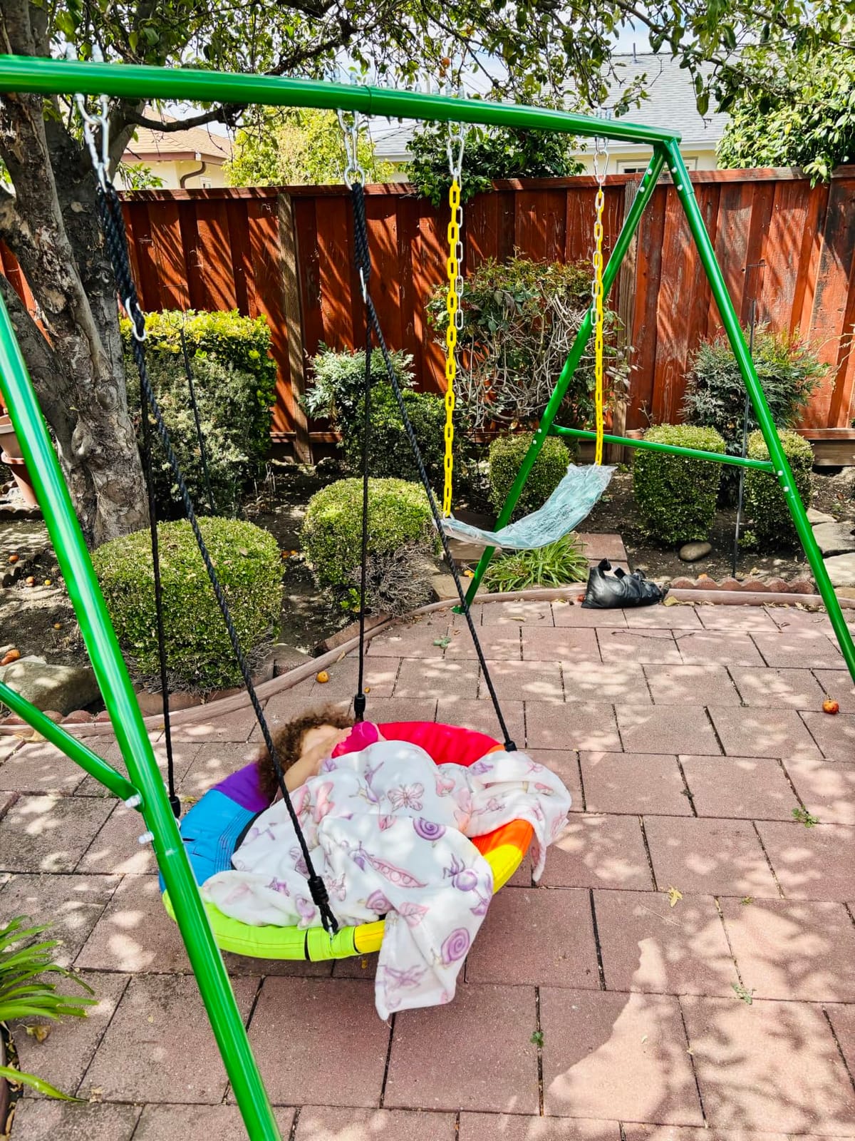 Trekassy 440lbs Swing Sets for Backyard, 2 Seat Saucer & Belt Swing - Green customer photo 2