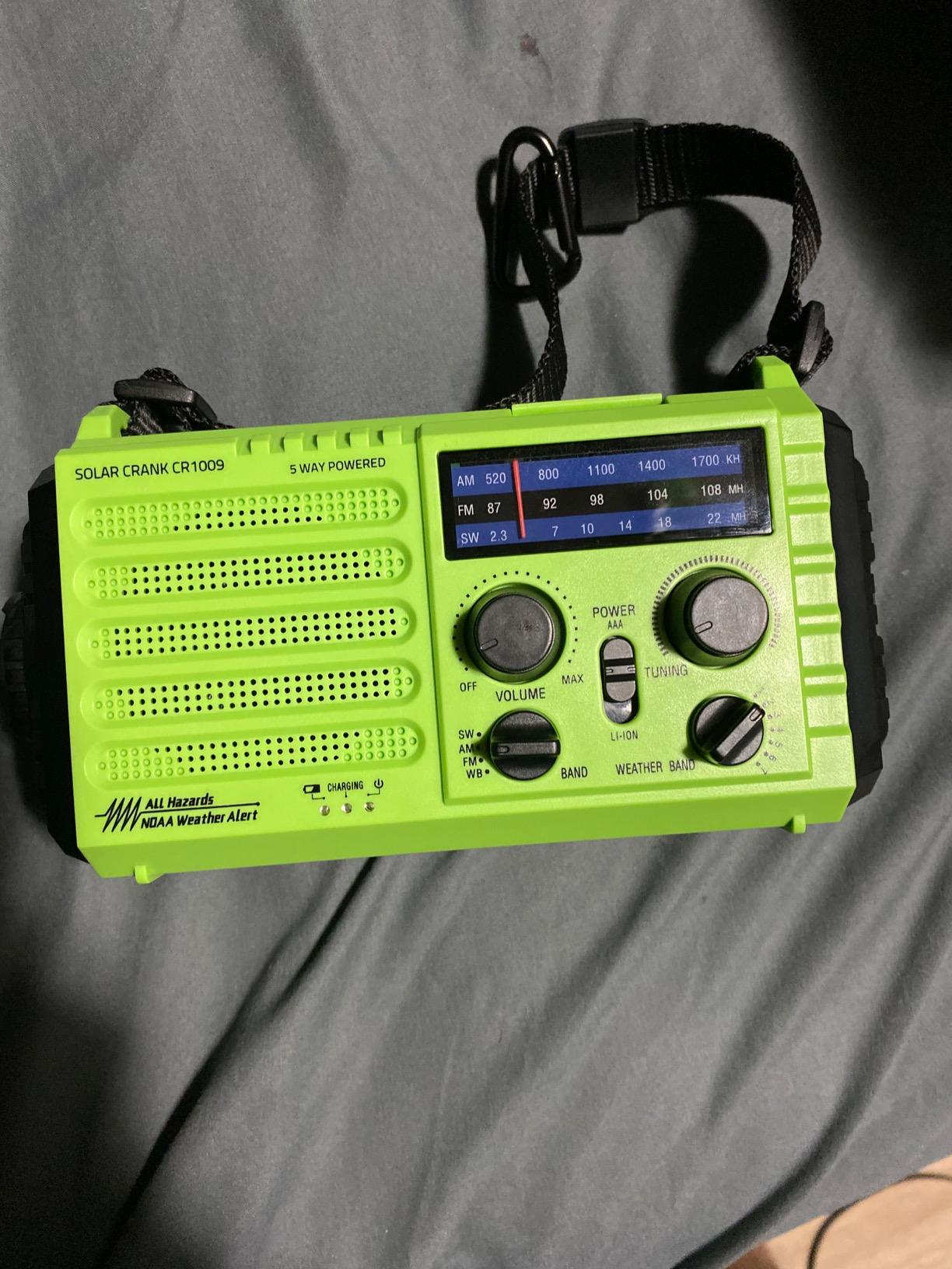 Emergency Crank Weather Radio with NOAA Auto Alerts and Shortwave, 5000mAh customer photo 2