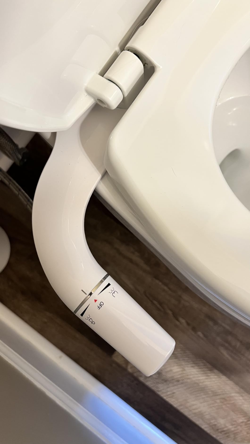 SAMODRA Ultra-Slim Hygienic Bidets Attachment for Existing Toilets - Adjustable Fresh Water Pressure Dual Nozzle (Frontal & Rear Wash) Easy to Install, Silver customer photo 1