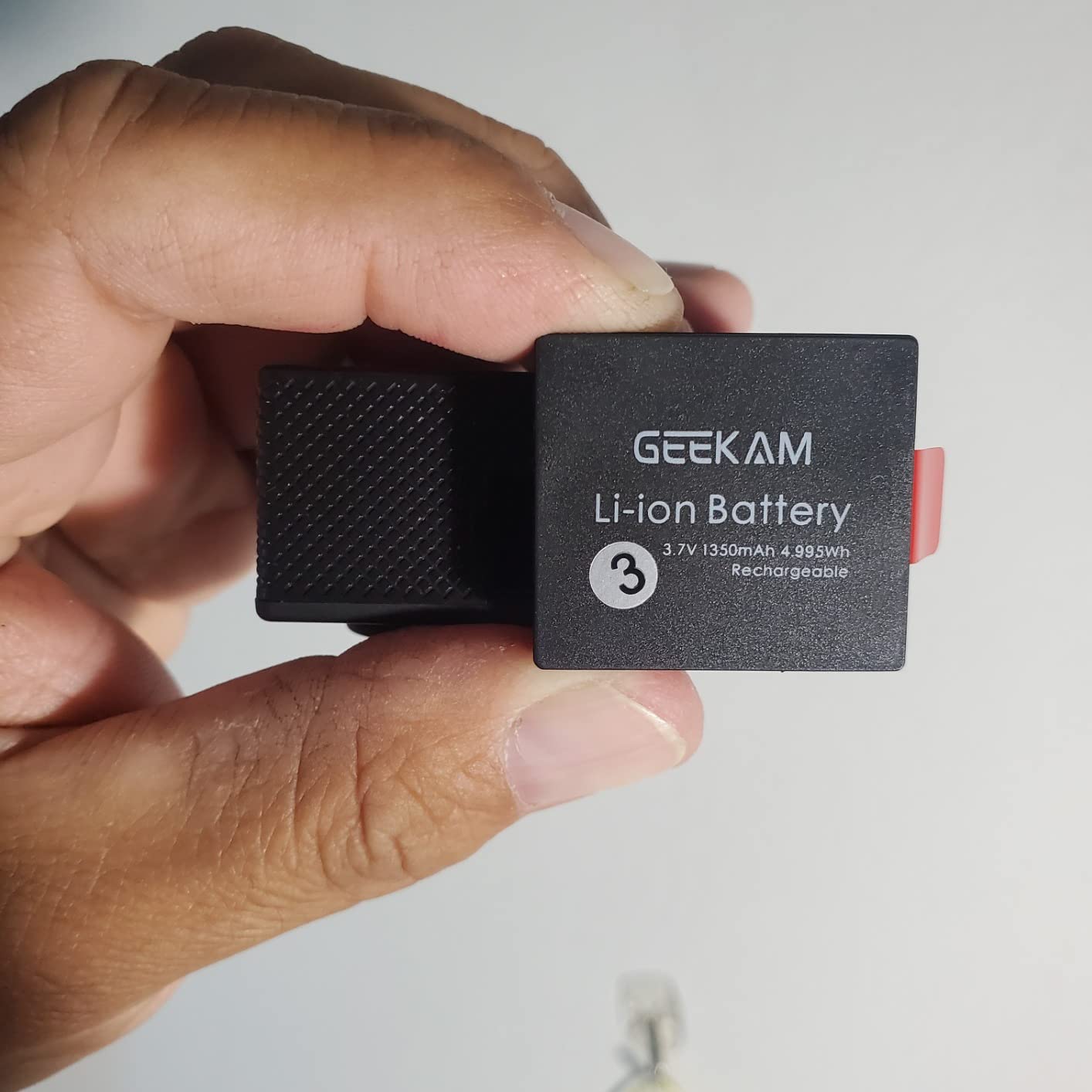 Action Camera Battery 3-Pack & Charger for Select Cams, Square-Edge customer photo 1