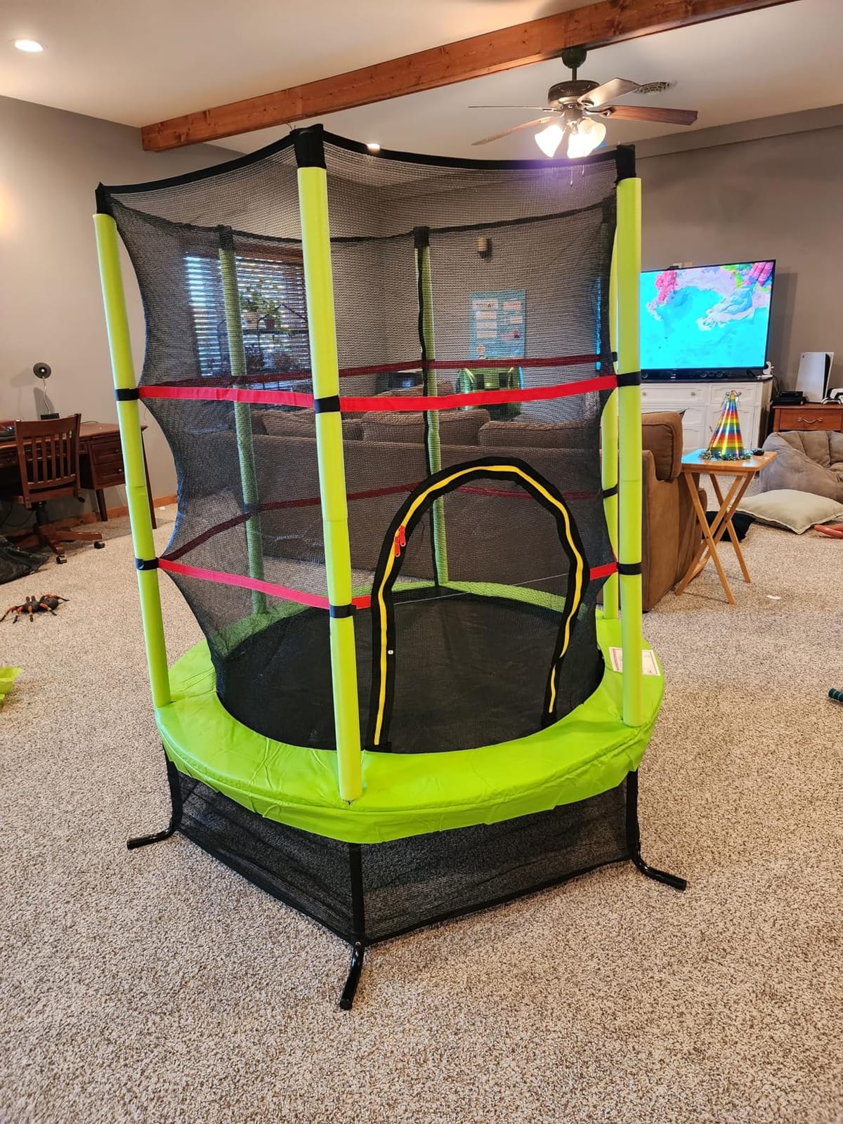 Giantex 55'' Mini Kids Trampoline With Safety Enclosure Net, ASTM Approved, No-Gap Safe Design, Easy to Assemble 4.6 Ft Outdoor Indoor Small Toddler customer photo 2