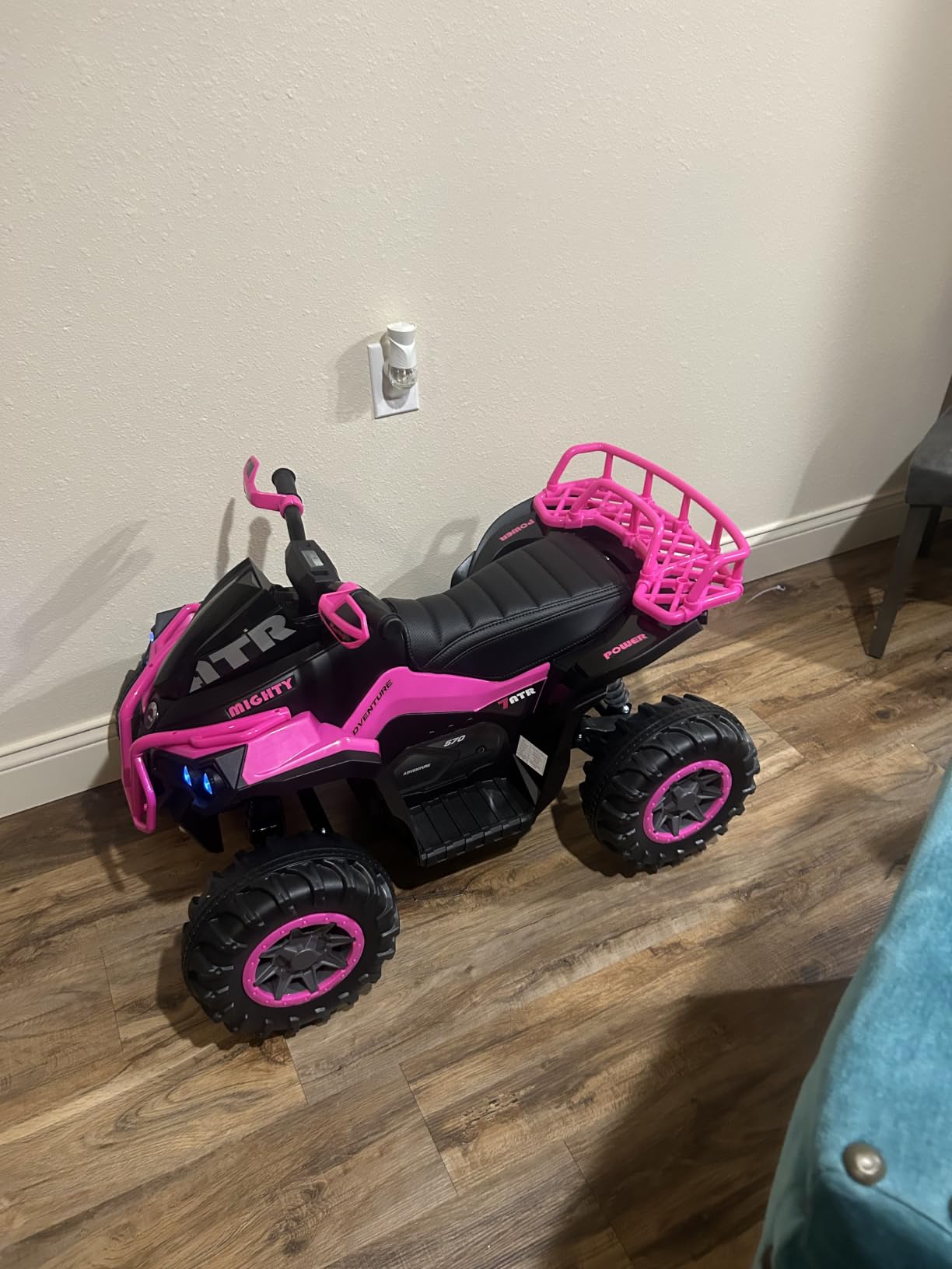 Soar Four Wheeler for Kids – Electric Kids ATV 4 Wheeler for Ages 3–8, 12V Ride On Quad with LED Lights, Music, High/Low Speed, USB/TF, Treaded Tires, Blue customer photo 1