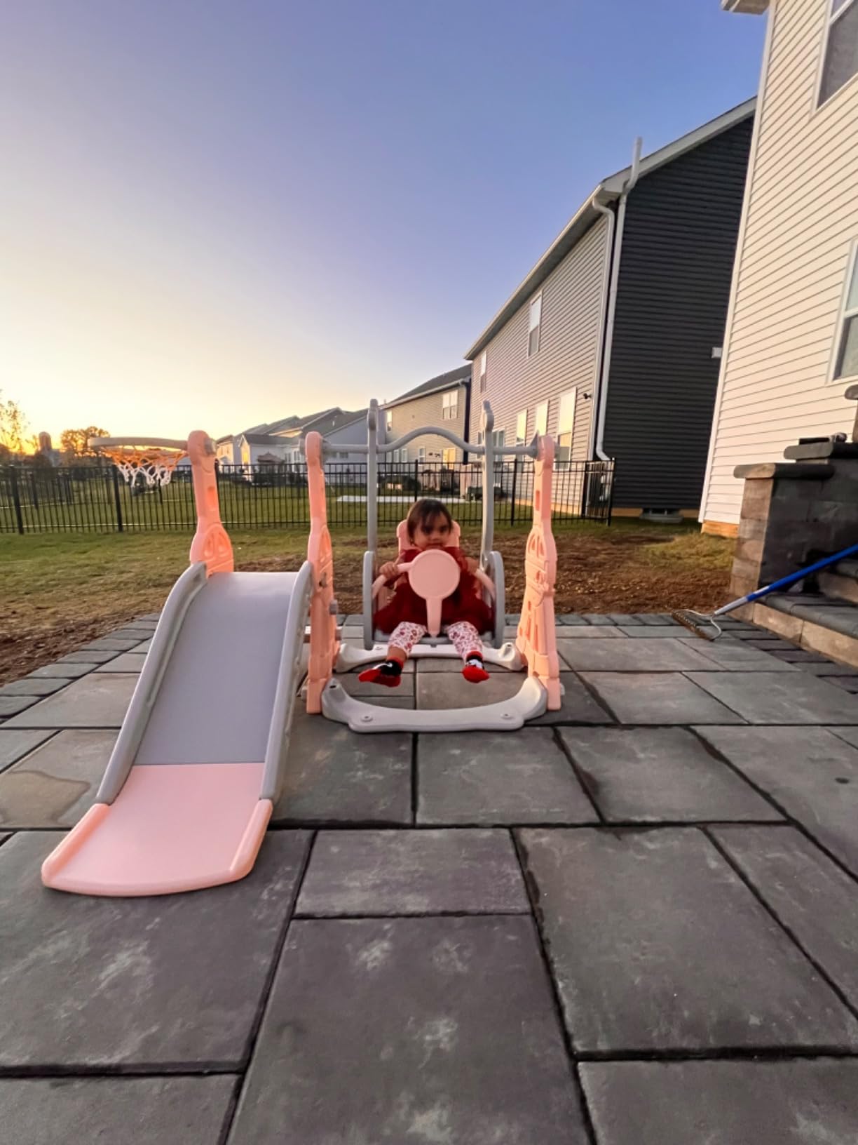 BIERUM 4-in-1 Toddler Slide Swing Set for Kids 1-2, Indoor/Outdoor customer photo 2