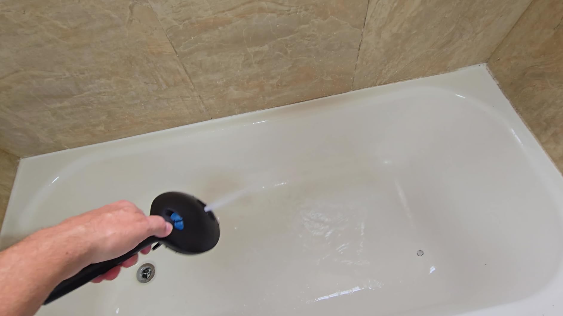 AquaCare High Pressure 8-mode Handheld Shower Head - Anti-clog Nozzles, Built-in Power Wash to Clean Tub, Tile & Pets, Extra Long 6 ft. Stainless Steel Hose, Wall & Overhead Brackets customer photo 1
