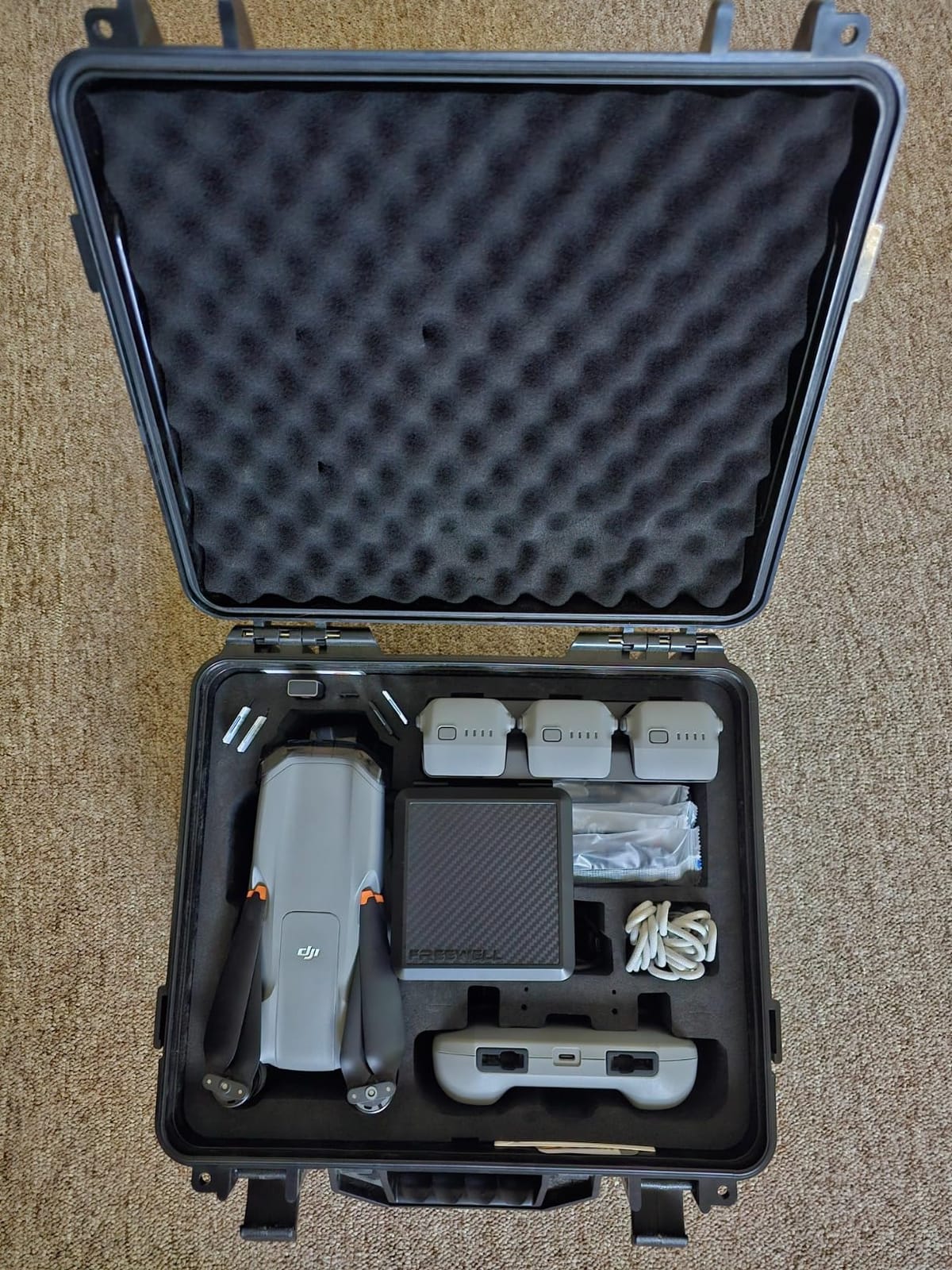 Lekufee Waterproof Hard Case Compatible with DJI Air 3S/3 Drone/Fly More Combo/RC 2/N3/N2 Remote Controller and Accessories (Case Only) customer photo 1