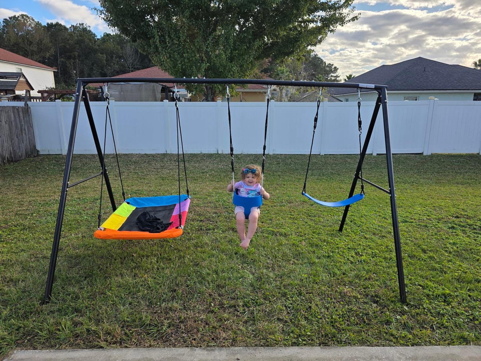 Hapfan 3 in 1 Swing Set for Backyard with Toddler, Platform and Belt Swing customer photo 2