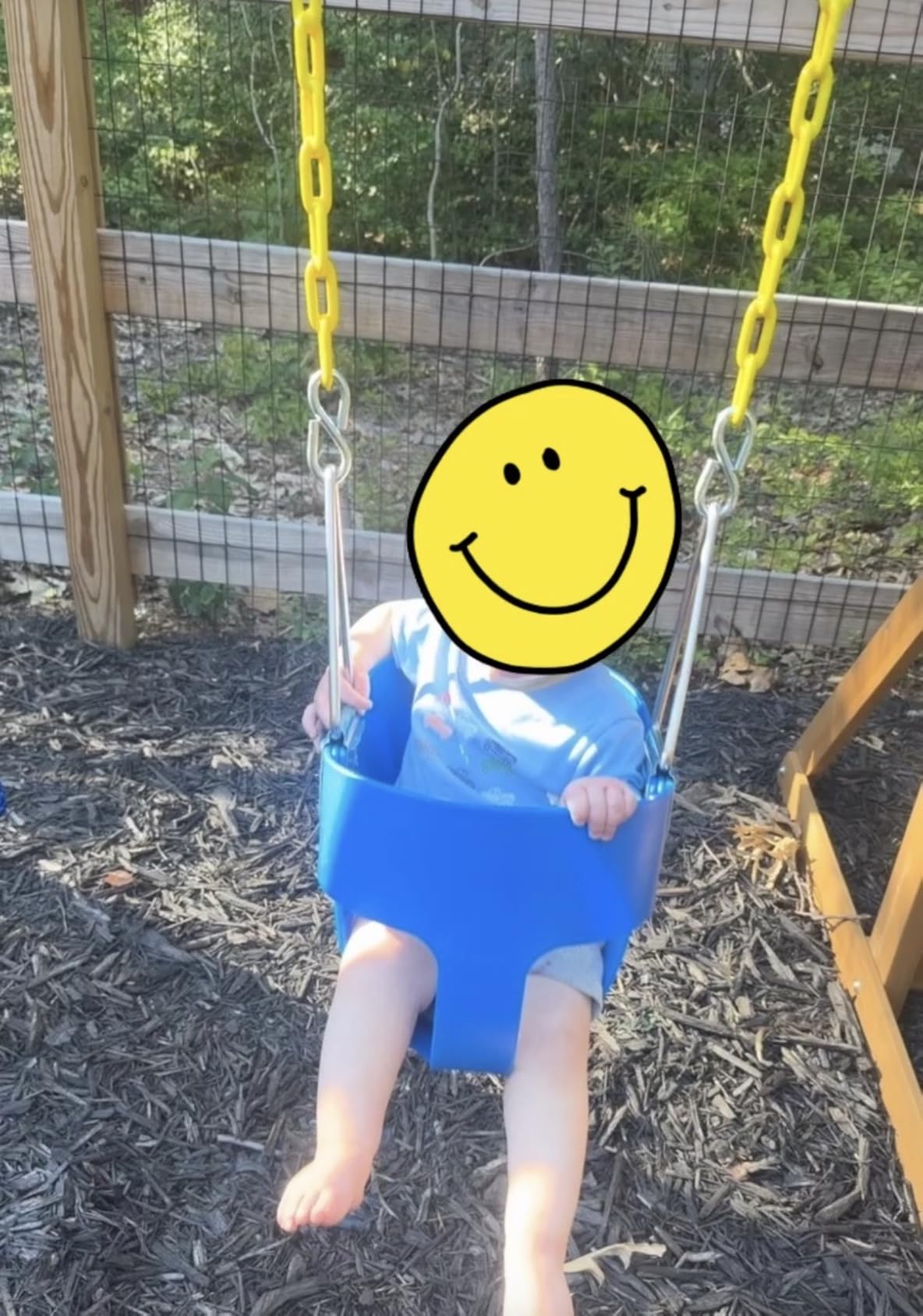 DECORLIFE Toddler Swing, Baby Swing Outdoor –High Back Full Bucket Swing Set, 330lb Capacity, Safety Design, Plastic-Coated Chains and Quick-Snap Carabiners for Backyard, Playground customer photo 1