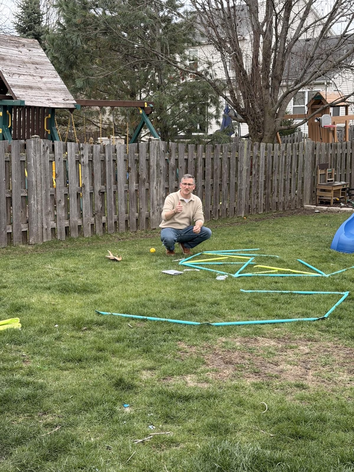 Hapfan 10 ft Climbing Dome Swing Set with Saucer Swing for Kids 3-12 customer photo 1