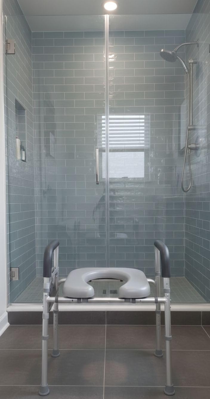 Raised Toilet Seat with Handles, Width & Height Adjustable customer photo 1