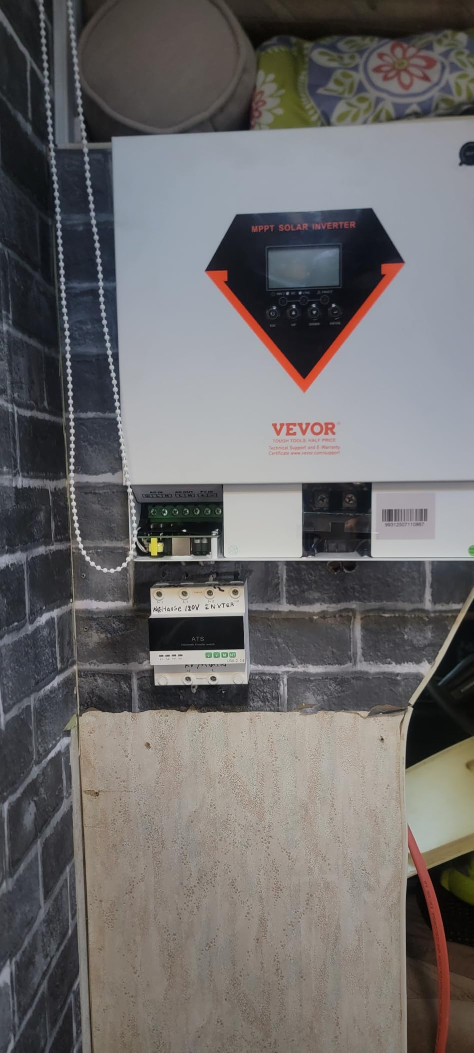 VEVOR Hybrid Solar Inverter, 3000W, Single Phase Pure Sine Wave Power Inverter, 24V DC to 110/120V AC, with Built-in 100A MPPT Solar Charge Controller, for Off-Grid System Lead Acid Lithium Battery customer photo 2
