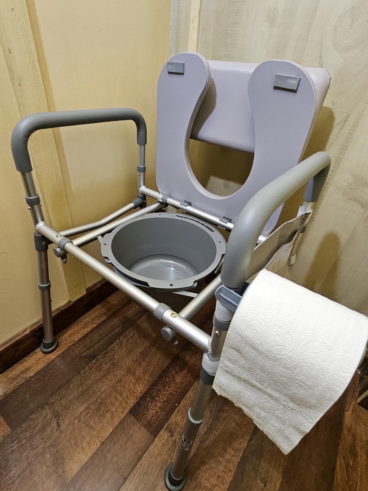 HOMLAND Bedside Commode Toilet, Padded Seat & Backrest, Enhanced Crossbar customer photo 1
