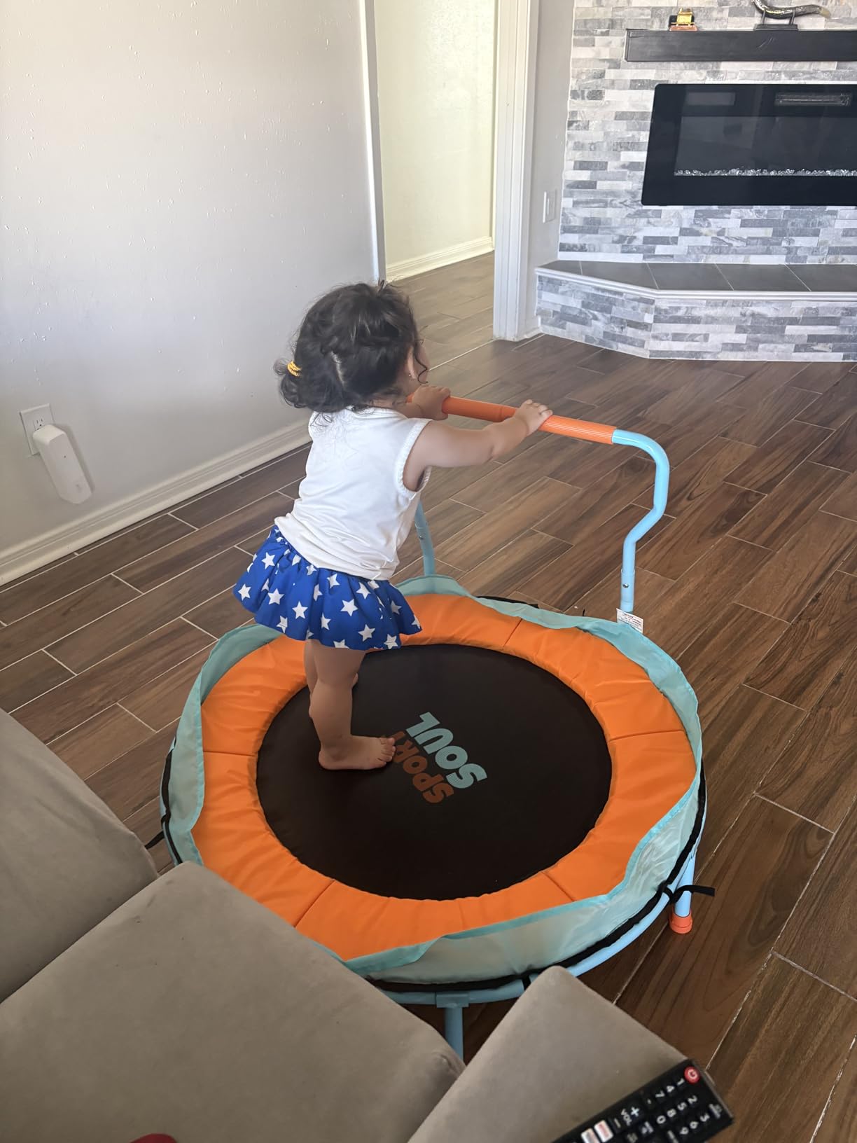 SPORTSOUL Mini Trampoline for Kids 3-6 with Super Safe Foam Handle Bar customer photo 2