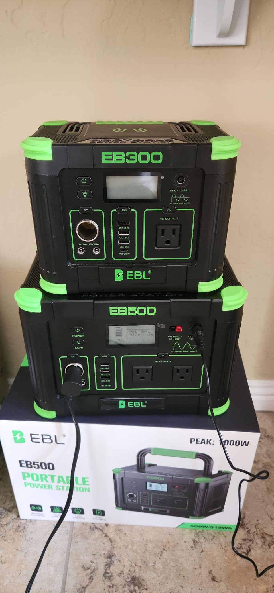 EBL Portable Power Station 1000W 999Wh Solar Generator for Outdoor Home customer photo 1