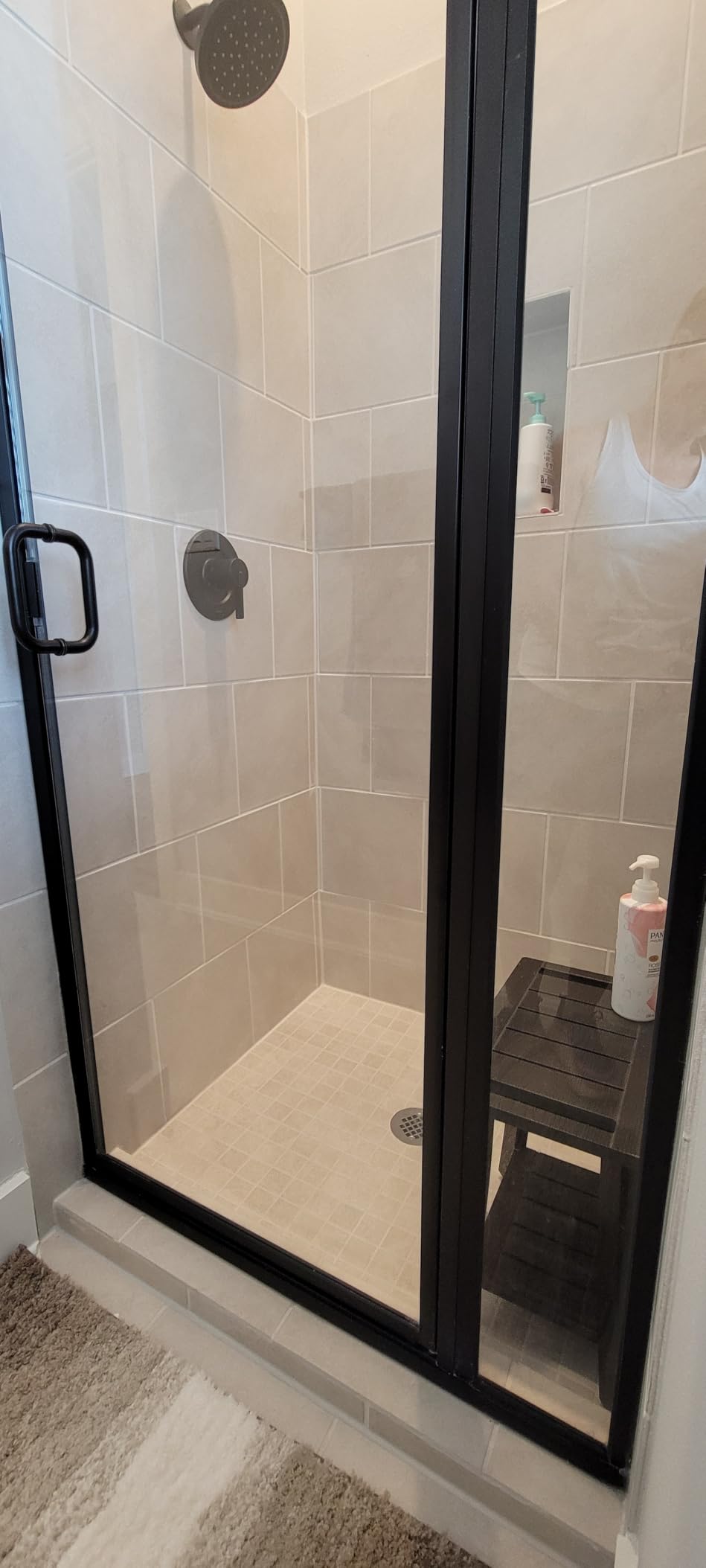 Waterproof HIPS Shower Bench for Inside Shower, Shower Stool, Grey customer photo 1