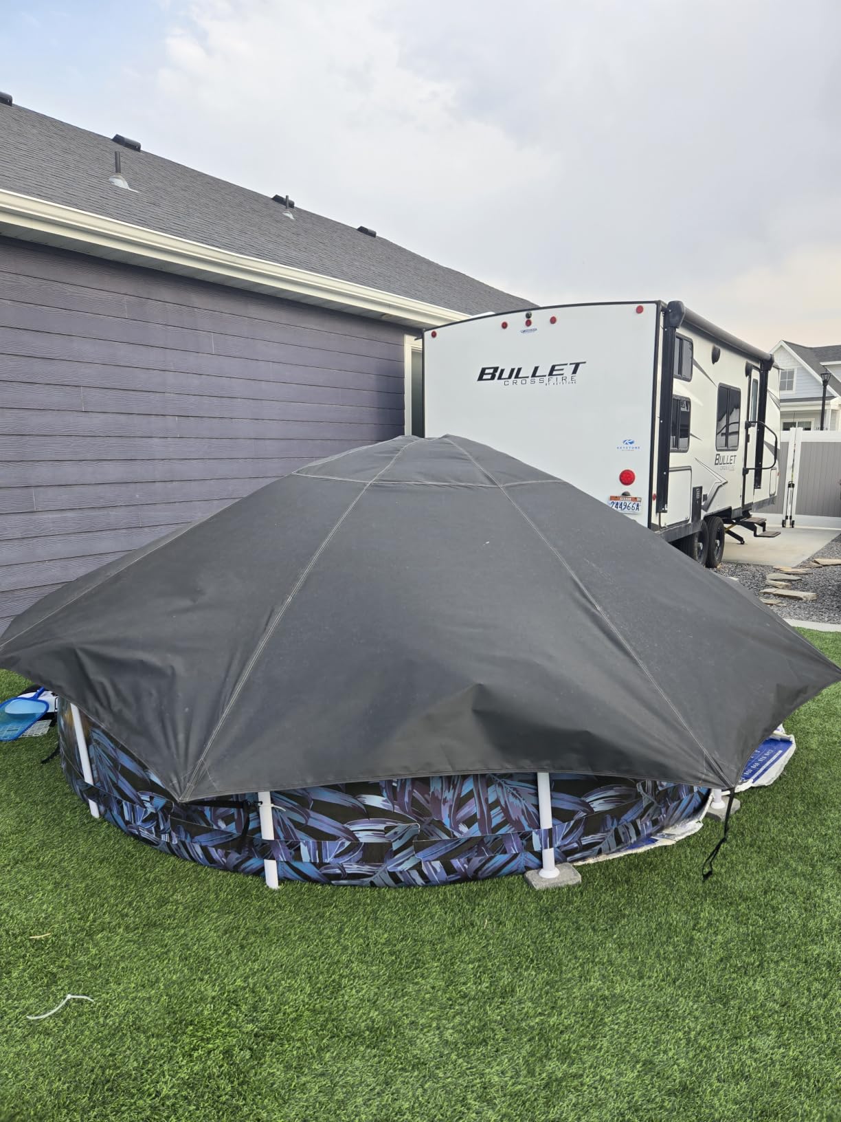 10-16FT Dome Trampoline Canopy Cover, 600D Waterproof, Round customer photo 1