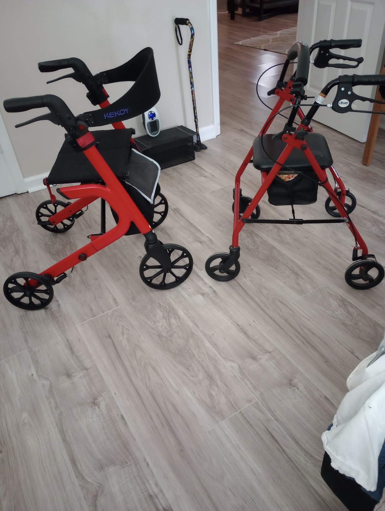 KEKOY Walkers for Seniors with Seat, 500 lbs Bariatric Rollator Walker- Red customer photo 1