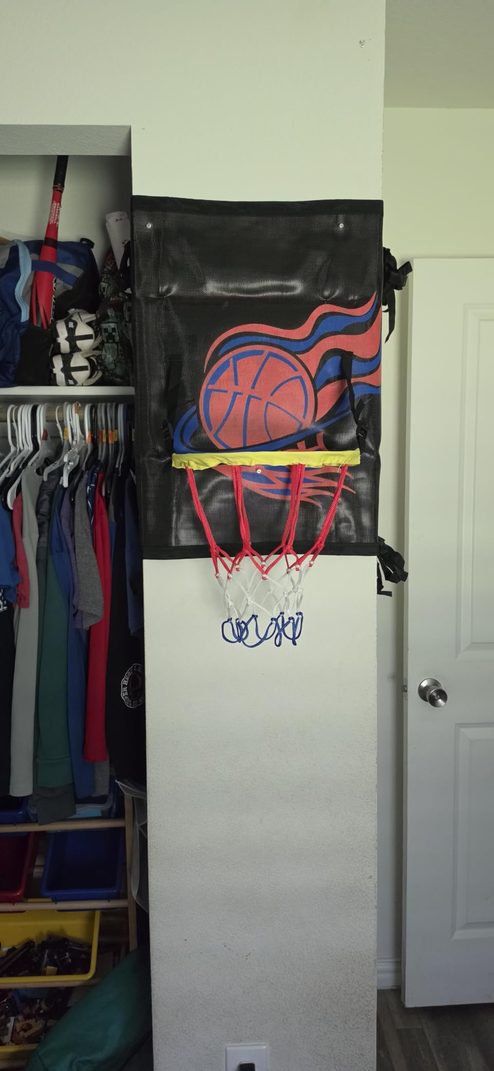 Trampoline Basketball Hoop Attachment, with 3 Basketballs and Pump & Hooks, Easy to Install, Universal Accessories Goal Game Fits 8 10 12 14 15 16 FT Trampoline Indoor Outdoor customer photo 2