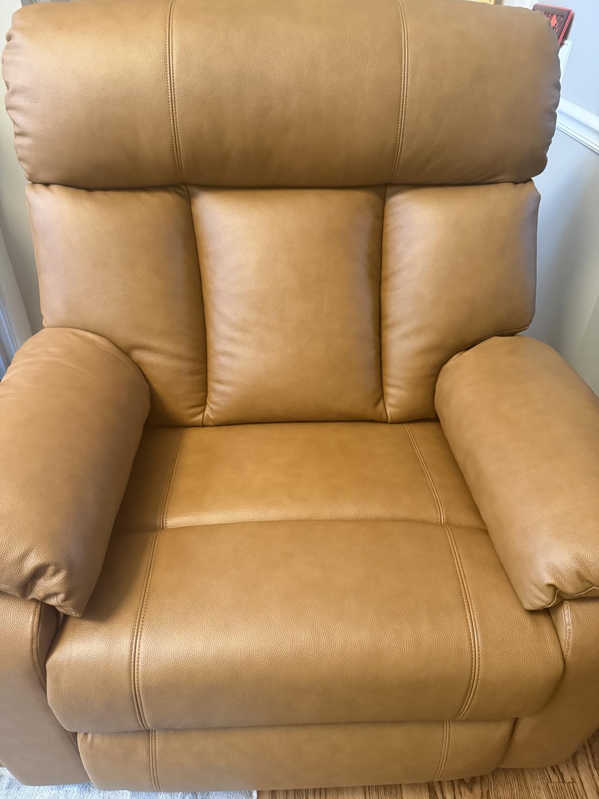 AEDI 450lbs Genuine Leather Oversized Power Recliner Chair, Camel customer photo 1