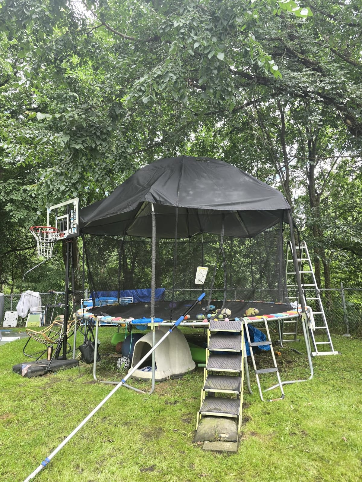 Heavy-Duty 12FT Waterproof Trampoline Cover Dome Tent with Clear Skylight customer photo 1