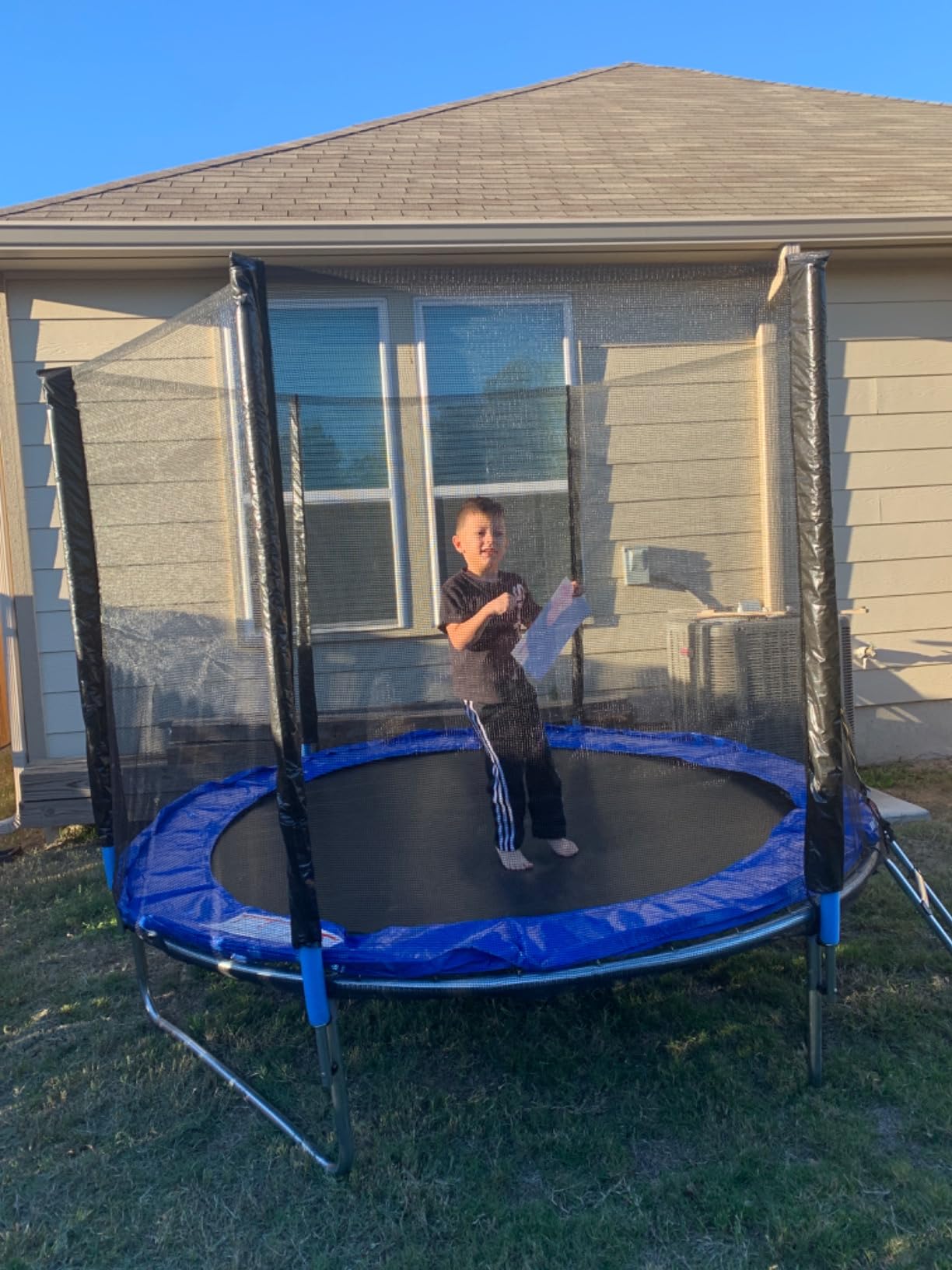 SKOK 14 FT Rectangle Outdoor Trampoline with Net and Ladder for Kids customer photo 2