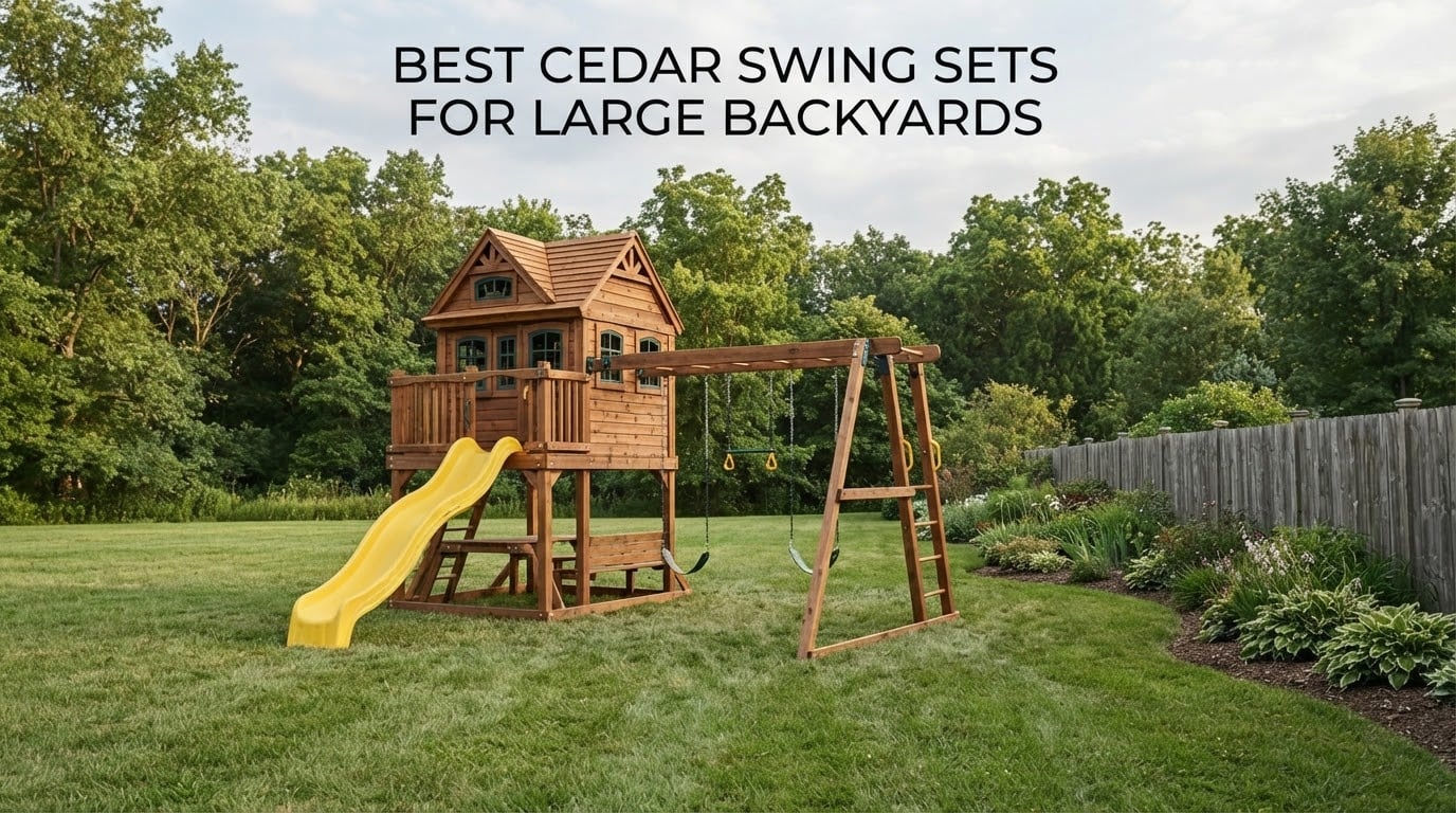 best cedar swing sets for large backyards